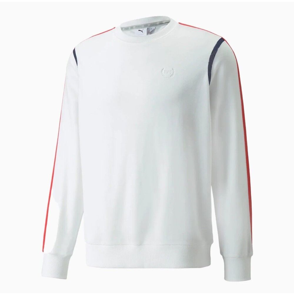 ✅Puma Men's X TMC LL Crew Neck Basketball Sweatshirt 531216 01 White - BRAND NEW